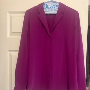 Aritzia Babaton Fuschia Long Sleeve Blouse